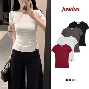 Áo ôm body vải cotton thắt eo Justdun C6