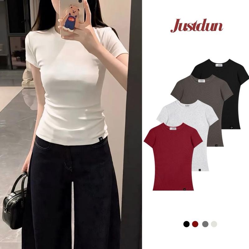 Áo ôm body vải cotton thắt eo Justdun C6