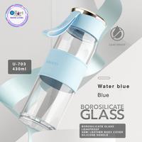 Gambar Botol Minum Kaca U-703 Handle Silicone 430 ML Leak Proof - Purple dari Ollahomeliving Kota Bogor 5 Tokopedia