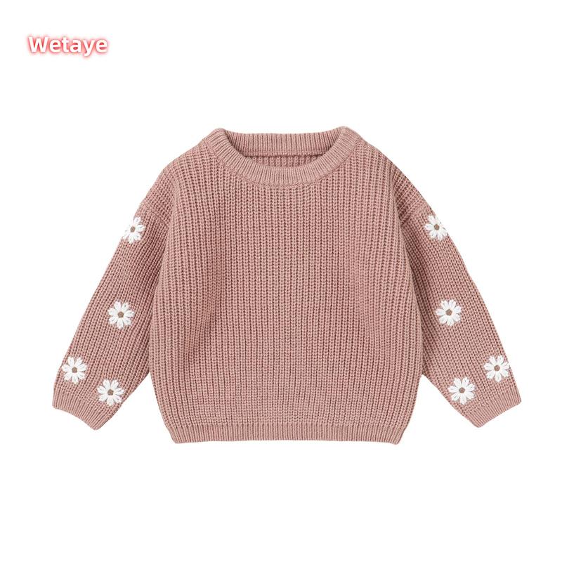 Product Introduction of Newborn Girl Sweater Casual Floral Embroidery Warm Knitted Long Sleeves Pullover Infant Knitwear for Toddler 40
