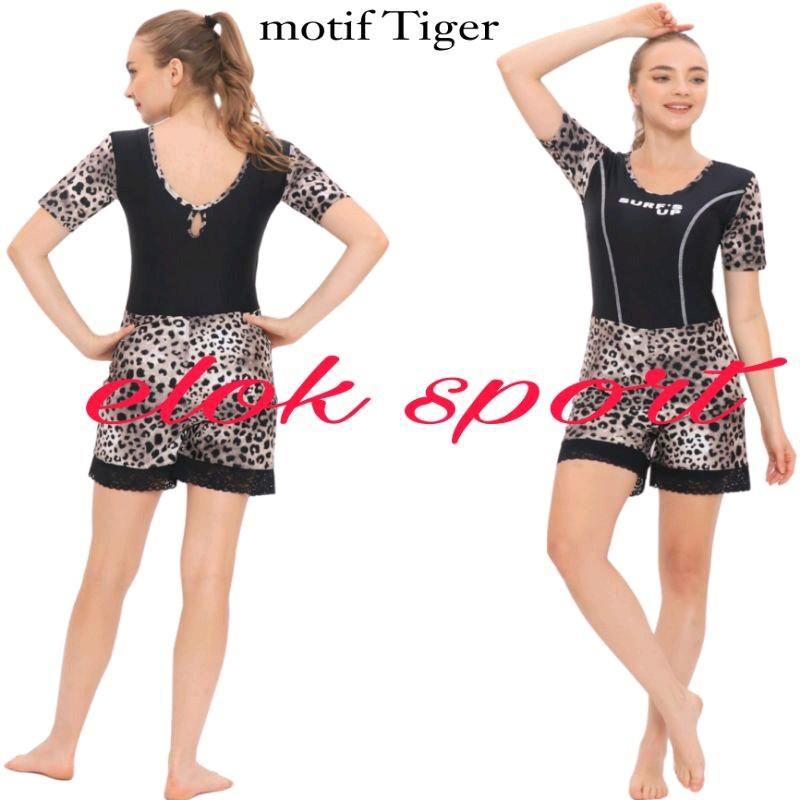 Baju Renang Wanita Dewasa Lengan Pendek Celana Double Pants Model Renda Motif Cantik Terbaru Ada Lapisan CUP BH Pakaian Berenang Diving Selam Cewek Remaja Dewasa Bahan Premium Ready Big Size Ukuran Jumbo Murah Bisa COD 7