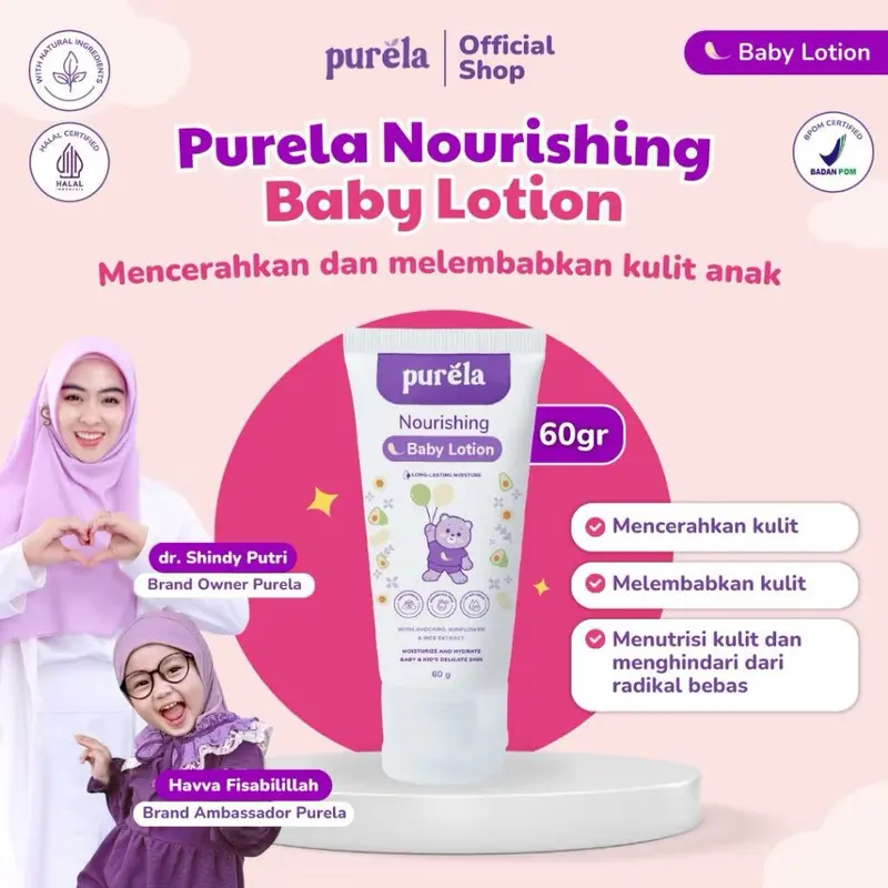 PURELA KIDDY SHINE Sunscreen 30 gr, Soothing70 gr, Hair Lotion 60 ml, Lotion 60 gr 2