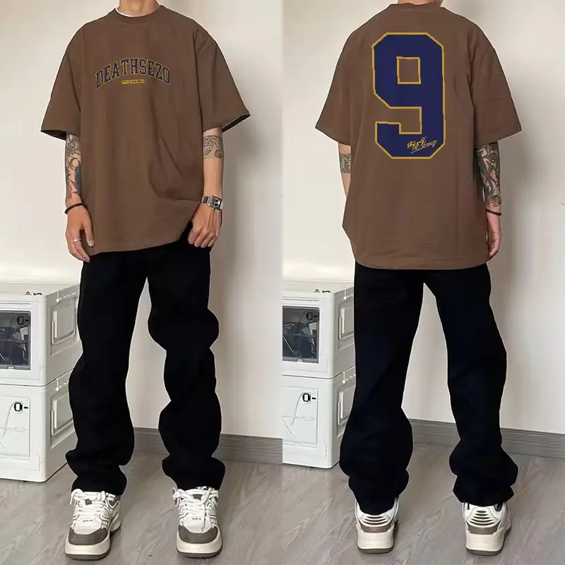 NADHIPPTARA Streetwear T-Shirt Pria Baju Kaos Distro Cowok | Kaos Motif Pria Keren Sablon NO.9 Print | Baju Kaos Oversize Pria Keren Kece Kata Kata | Kaos Hitam Pria  Oversize Tebal Premium Oblong 3