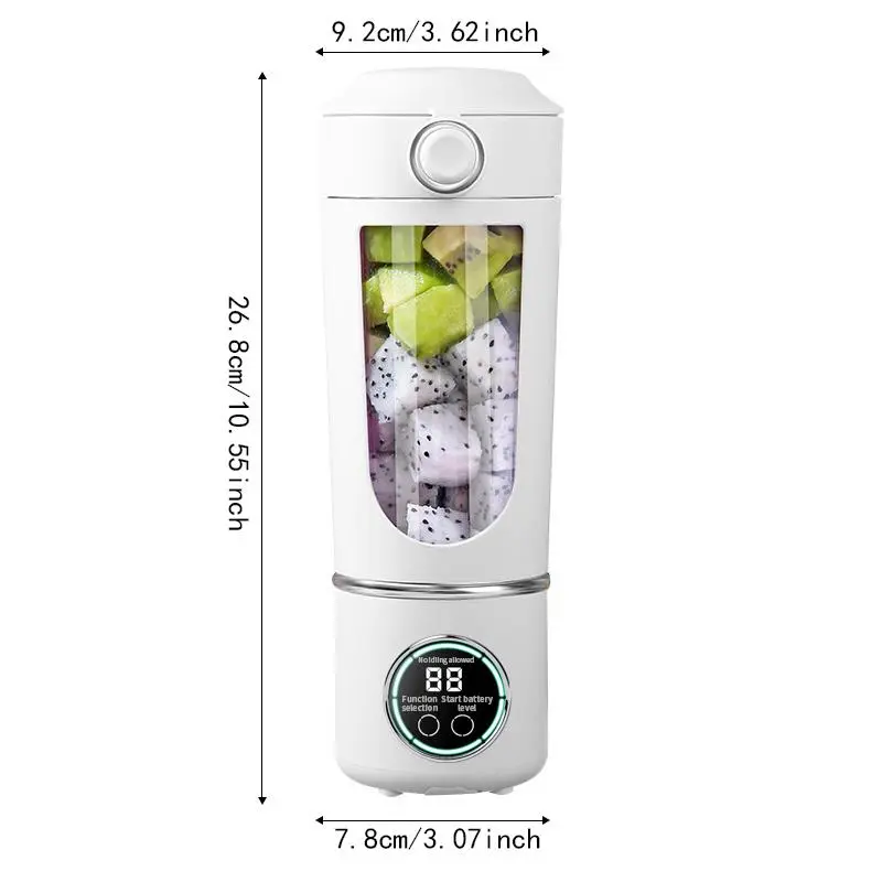 USB Rechargeable Portable Blender & Juicer, 1 Count Easy To Clean Fruit & Vegetable Juicer, Stainless Steel 12 Blade System & Protective Plate Juicer, Water Bottles 1