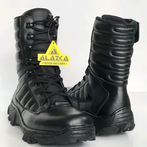 SEPATU PDL MODEL PASKHAS AU FULL KULIT TERBA Pertengahan betis Hitam