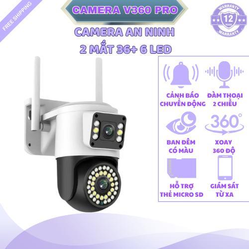 Hãng V360Pro Camera An Ninh 36+6 Led Ngoài Trời Đàm Thoại 2 Chiều Hỗ trợ Ban Đêm 36 Đèn Led Có Màu Hãng V360pro