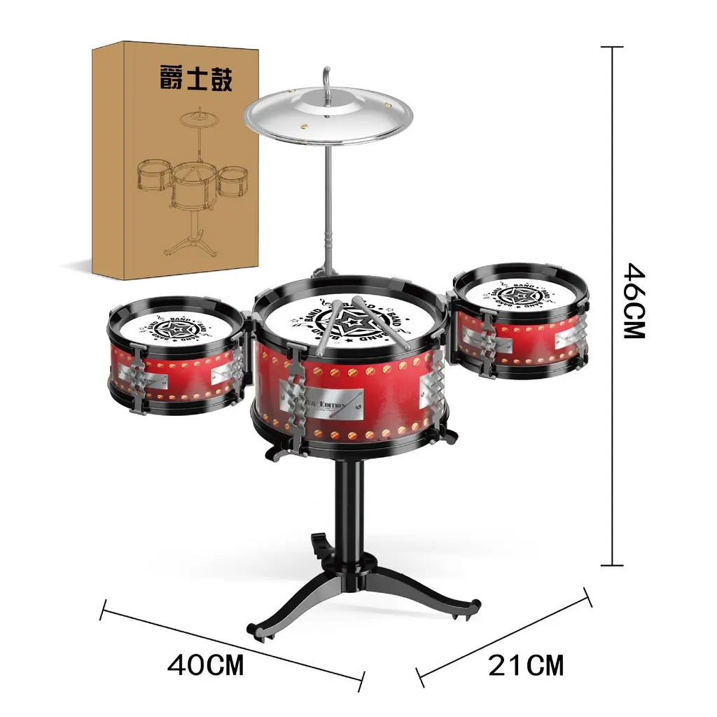 3IN1 DRUM Children Mini Drum Toys Kids Drum Toys Mainan Drum Kanak-Kanak Drum Set Musical Instrument Toys 3 Drums Drumer Drum Stick Set Children Music Development Intelligence Education Toy Gifts