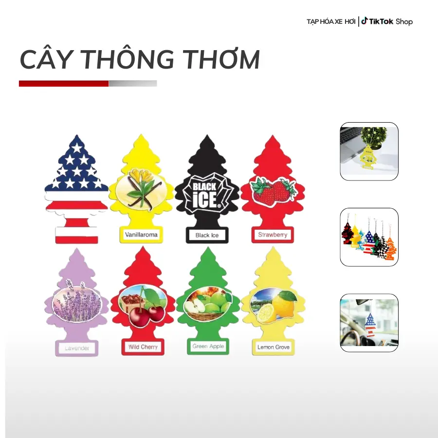 Cây Thông Thơm Treo Ô Tô, Tủ Quần Áo Khử Mùi - Lá Thông Thơm Little Trees Nước Hoa Xe Hơi