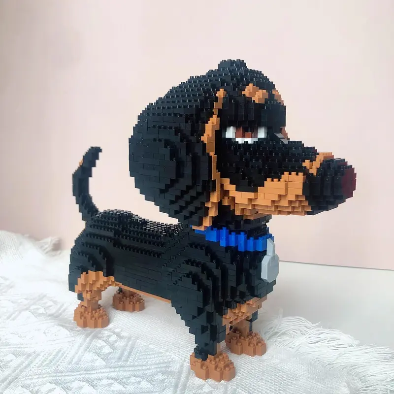 Cartoon Dog Building Blocks Toy, 1 Set Creative Model Desktop Ornament, Educational Assembly Toy for Adults and Kids, Building Sets, Gift for Her, Men's Gift 4