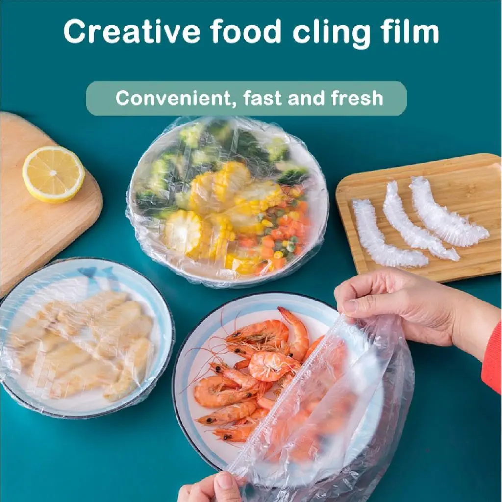 400pcs Reusable plastic Bags Food Cover Elastic Stretch Adjustable Bowl Lids Kitchen ​Wrap Seal Fresh Keeping Caps