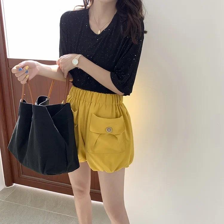 Product Introduction of White Black Shoulder Bag Classic Canvas Books Storage Handbag Snap Fastener Tote Bolso Student Books Storage Bags Bolsa Femimina 14