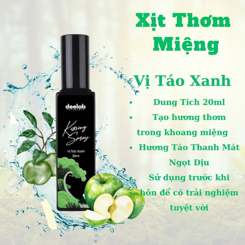 Xịt Thơm Miệng Kissing Spray 20ml Hương Trái Cây, Mát Lạnh, Ngọt Ngào Thơm Mát. 4