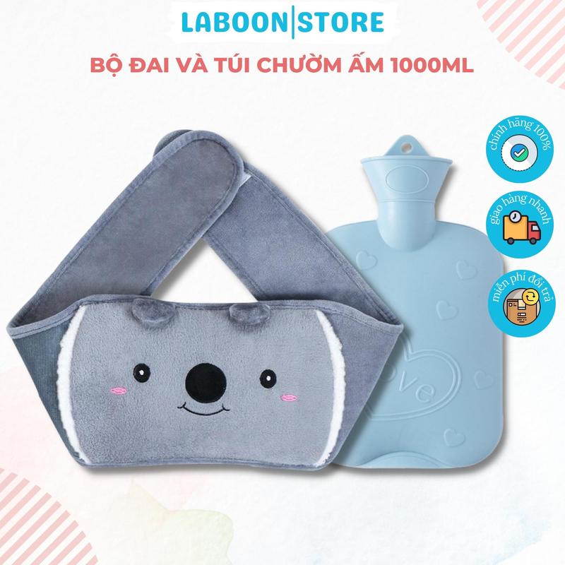 Bộ đai túi chườm nóng lạnh đa năng Laboon, chườm bụng vai gáy thắt lưng 1000ml