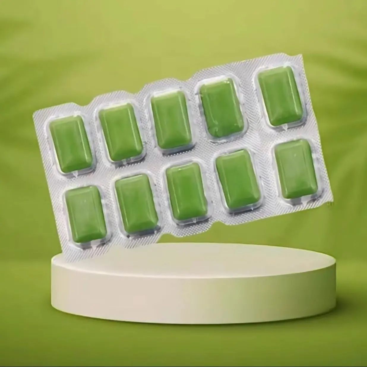 1 vỉ 10v MÀU XANH không đường Xylitol TL - Hương trái cây tự nhiên