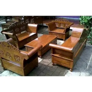 Kursi  Ruang Tamu Kayu Jati Ukir Jepara Madura Melati3211MejaJumbo Mebel Furniture
