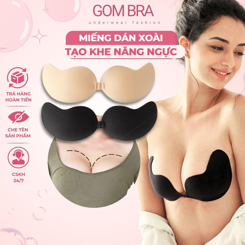 Miếng dán ngực cài trước Gom Bra mẫu quả xoài, nâng ngực chất liệu su đúc cao cấp - SA-0011