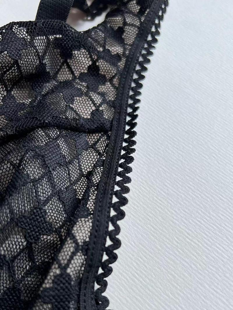 Product Introduction of 【Plus Size】 Floral & Geometric Print Underwire Bra, Casual Comfortable Breathable Buckle Front Bra for Daily Wear, Women's Plus Size Lingerie for All Seasons 3