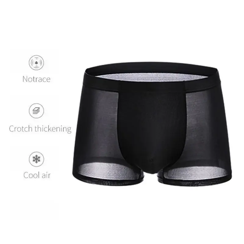 Quần Lót Boxer Nam, Renbthy, Cạp Trung, Eo Co Giãn, Quần Sịp Ngắn, Thoáng Khí, Đường Kẻ Mịn, Màu Trơn Quần Lót Lồi Chữ U 3