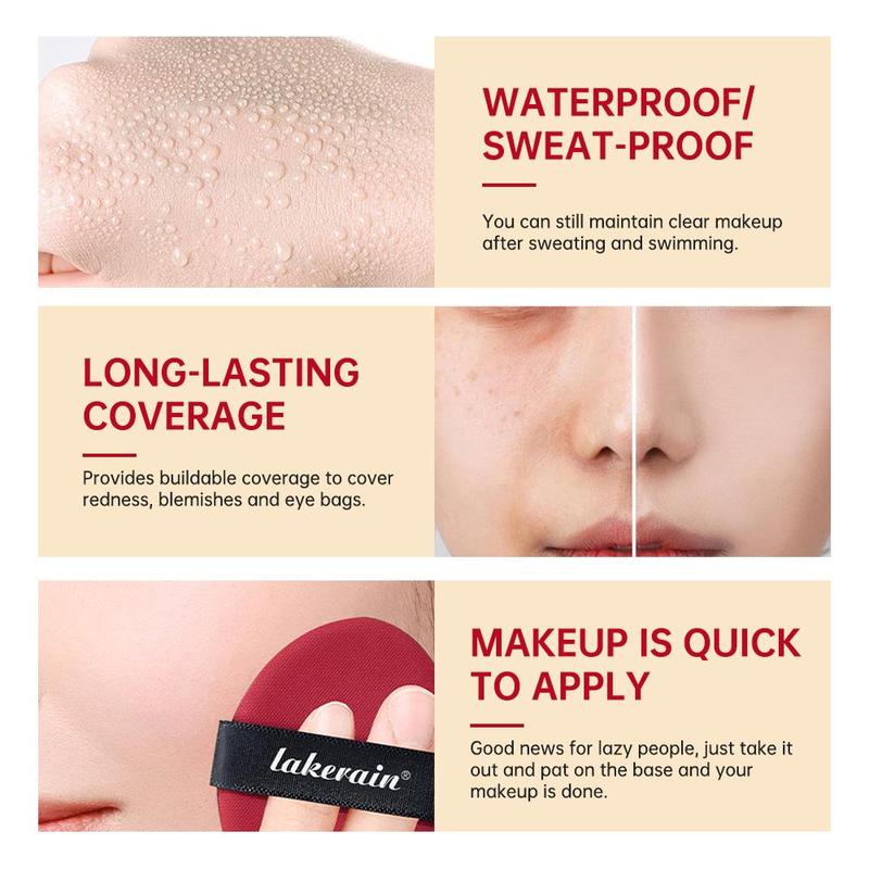 Product Introduction of Long Lasting Air Cushion Foundation, 1 Box Lightweight Concealer Foundation, Full Coverage Flawless Makeup Cream for Women & Girls 4