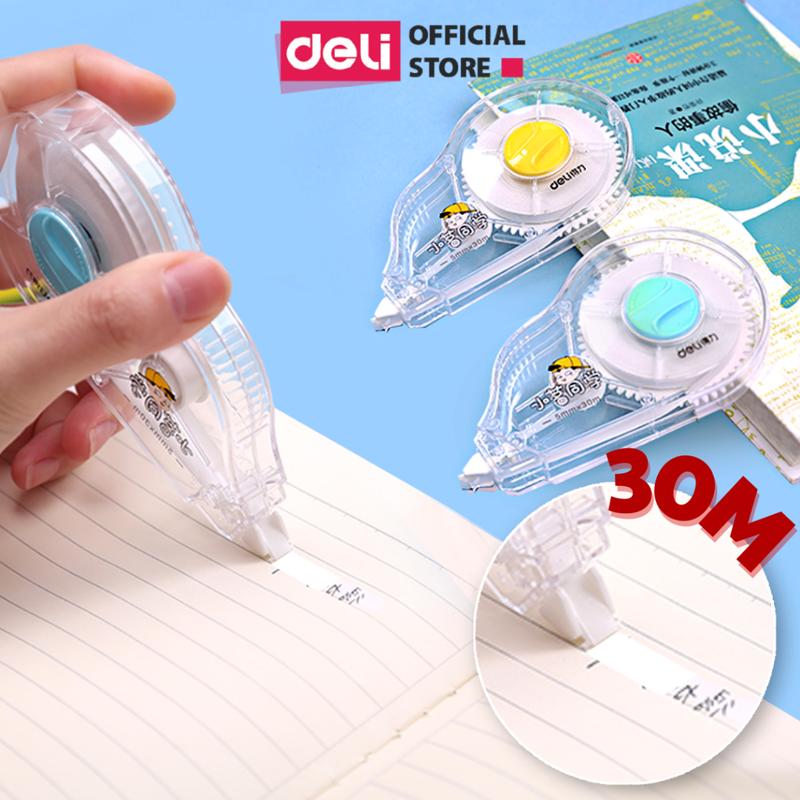 Bút Xóa Băng Kéo Giấy 30M Học Sinh Deli - Dung lượng lớn Dụng Cụ Tẩy Xóa Sạch Sẽ Có Thể Viết Đè Lên Ngay Sau Sử Dụng Văn Phòng