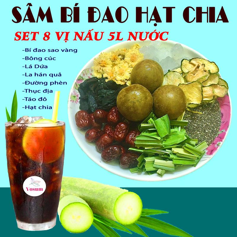 Product Introduction of Set nấu Trà sâm bí đao hạt chia 8 vị, 1 set nấu 5l nước . Nước Trà Tea box 14