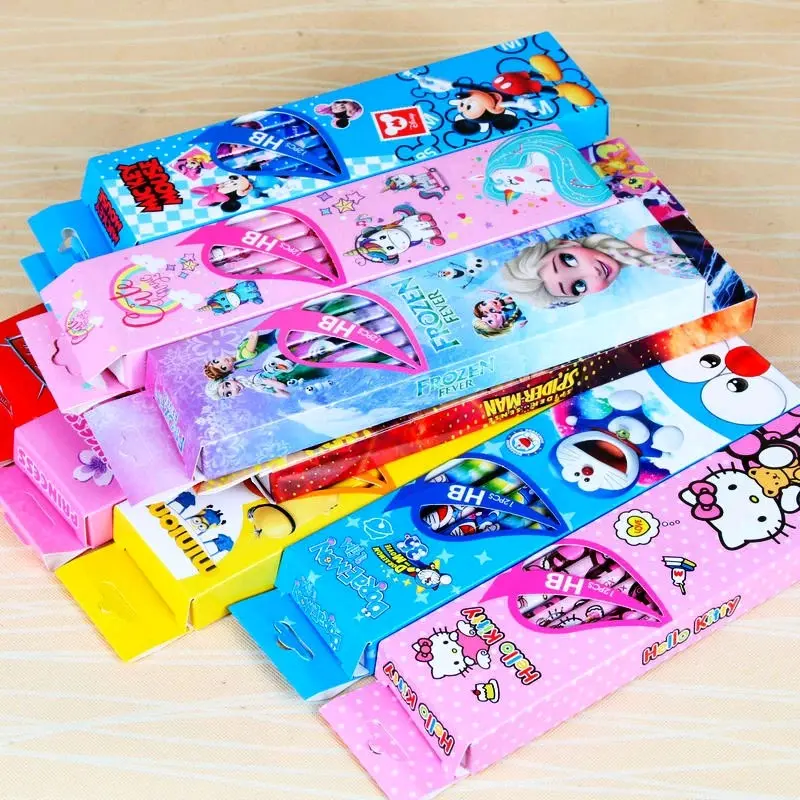 pensil karakter kartun murah isi 12pcs per kotak