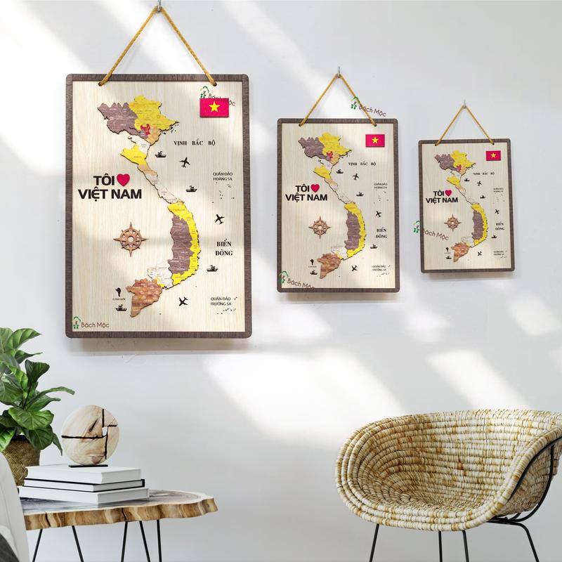 63 TỈNH THÀNH Size Nhỏ 28,38cm Khung tranh 3D Bản đồ gỗ Việt Nam 63 tỉnh thành đầy đủ Quần đảo Hoàng Sa và Quần đảo Trường Sa treo tường decor trang trí treo phòng khách phòng làm việc bàn học công ty trường học từ nhà Bách Mộc