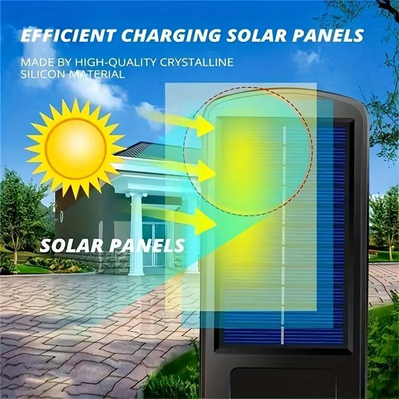 Solar Powered Motion Sensor Light, 4 Counts Safety Solar Street Light with Remote Control, Outdoor Led Light for Garden, Garage, Backyard 3