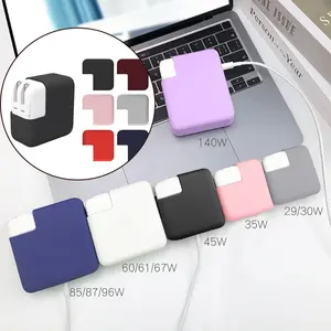Casing Adaptor Daya Silikon Portabel 29 30 35 45 70 60 61 67 85 87 96W Pengisi Daya Penutup Elastis Anti-jatuh dan Tahan Debu untuk MacBook