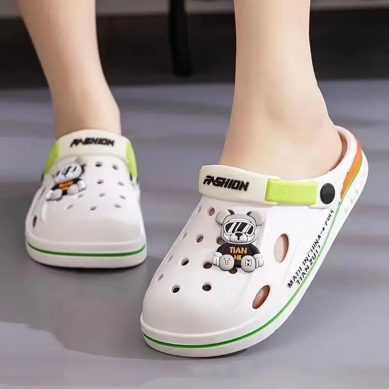 Dép Lê, Phổ Biến, Mùa Hè, Giày khoét lỗ, Cho Nam Và Nữ, Nhẹ, Ngoài Trời, Không Trơn Trượt, Dép Đi Biển Phân, Dành Cho Nam Và Nữ Đế Bằng DéP