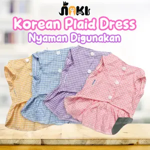 BAJU KUCING CEWEK KOSTUM LUCU - BUKIPET KOREAN PLAID  DRESS SERIES