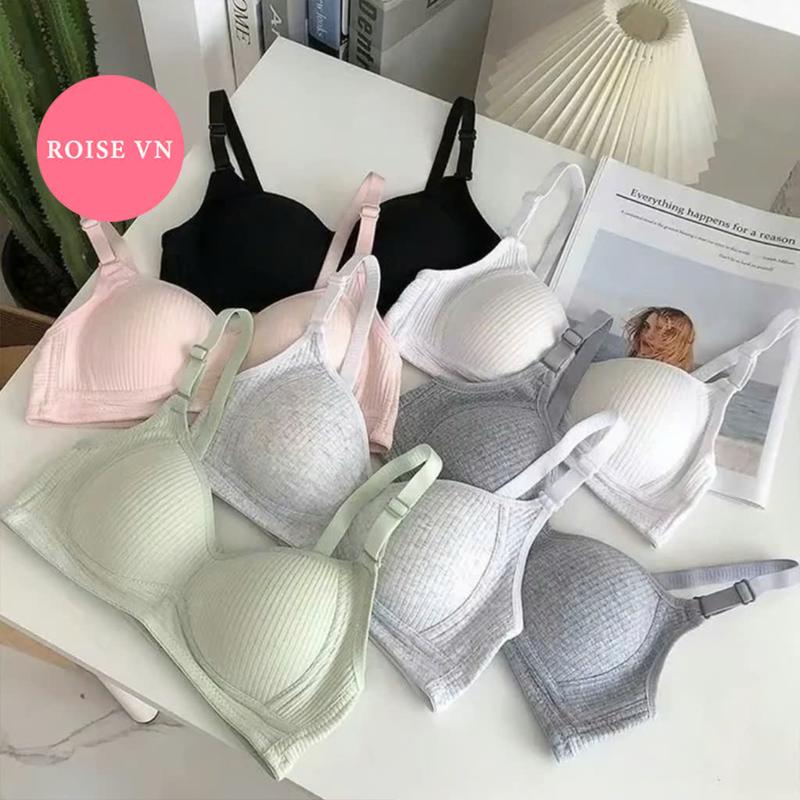 SÉT 4 Áo lót học sinh nữ sinh đệm mỏng mềm mại may liền không xê dịch bra không gọng thấm hút mồ hôi H35 Women Cotton áo lá AL-21