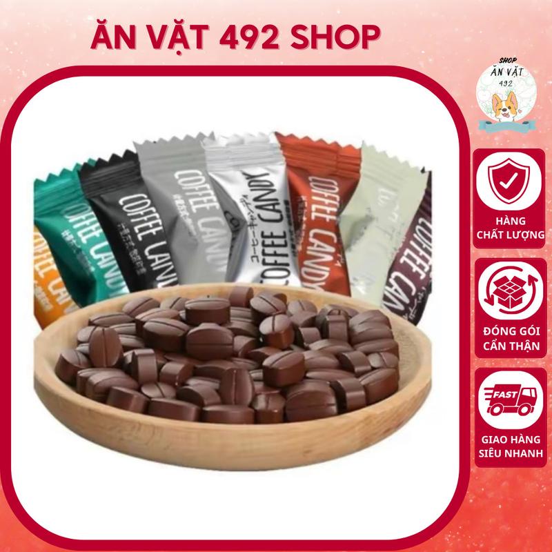 (Sỉ) Kẹo Coffee Candy Viên Nén Không Đường 500gr, 1kg - Ăn Vặt 492