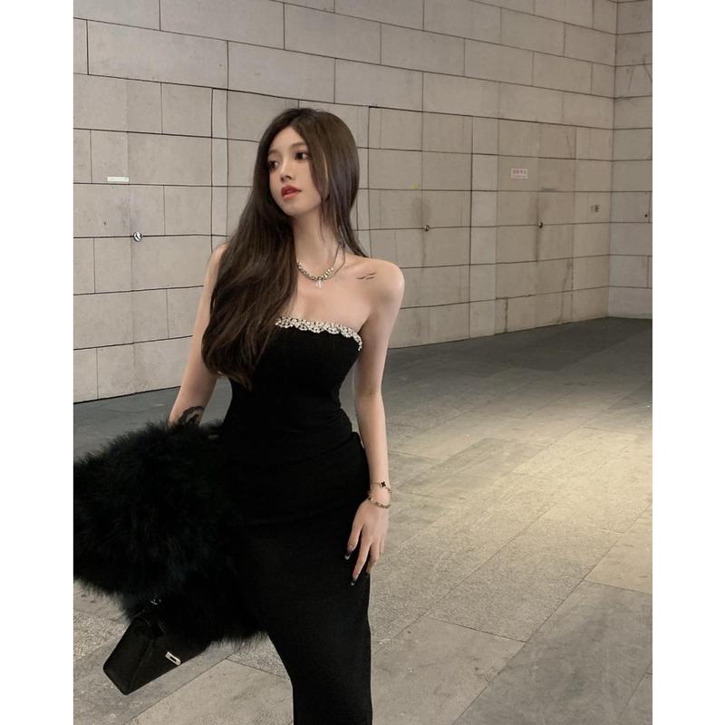 Đầm quây ôm body Cúp ngực Sexy Váy đầm Đen ống body Tiệc cưới Đi quẩy bar pub Dự tiệc tùng sự kiện event Quyến rũ Nữ Women❤️ 7