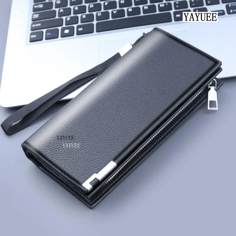 BWYJ031# Leisure Men Business Long Wallet Large Capacity Zipper Wallet Can Hold Mobile Phone 2302