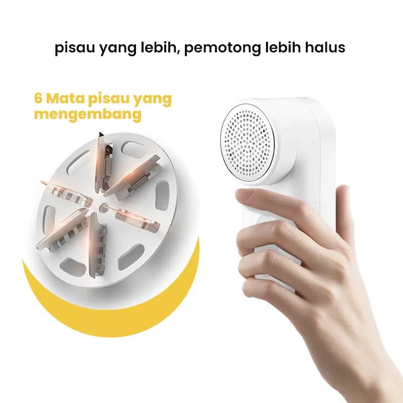 【COD】BOMIDI Lint Remover BMQ02 Portable Fuzz 6 blade head Hair Ball Trimmer Electric Wireless USB Baterai Kabel Mesin 2