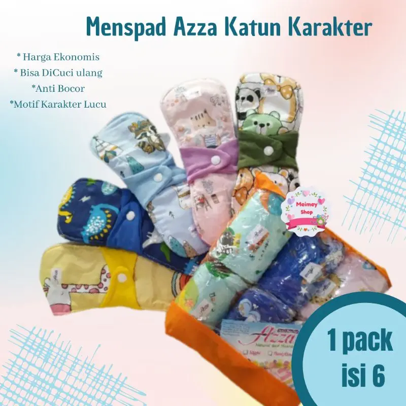 Pembalut Kain Cuci Ulang Motif Karakter Day Night 1pack isi 6
