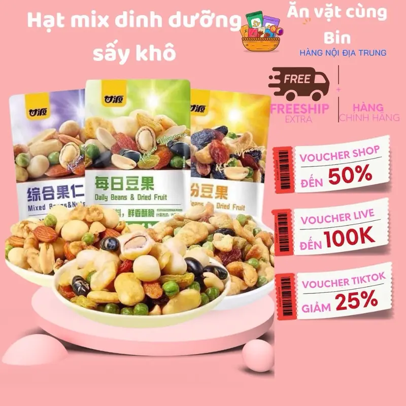 2kg (62-64) gói hạt mix ngũ cốc dinh dưỡng vị hoa quả sấy siêu ngon ăn vặt hàng loại 1 nội địa Trung 0