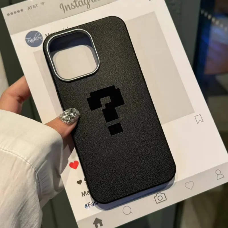 yukiijess Case For Lychee Soft Infinix Smart 9 Hot 50 Pro Hot40Pro Note 40 Pro Smart 8 Pro 7 6 5 Spark 20C Note 30 Pro Hot 30 Play 12Play 11 10 9Play Spark GO 2024 P55 Casing Ponsel Tanda Tanya Mosaik Anti Jatuh Silicone Cover 5