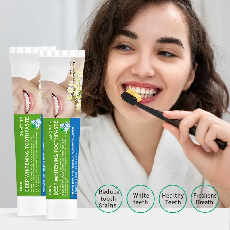Lbls Deep Whitening Toothpaste Brightening and Yellow Removing Bad Breath Removing Tartar Clove Brightening White Teeth Mint Flavor Wholesale Oral beauty  toothpaste