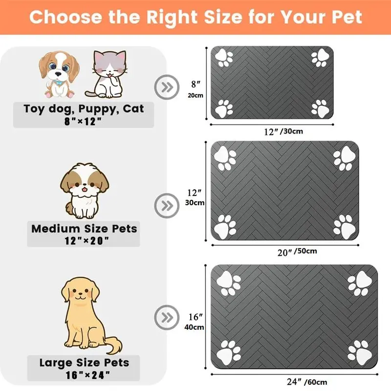 Pet Feeding Mat, Non-slip Pet Food Mat, Water Absorbent Pet Feeding Pad, Pet Supplies for Dog & Cat, Dog & Cat Accessories 6