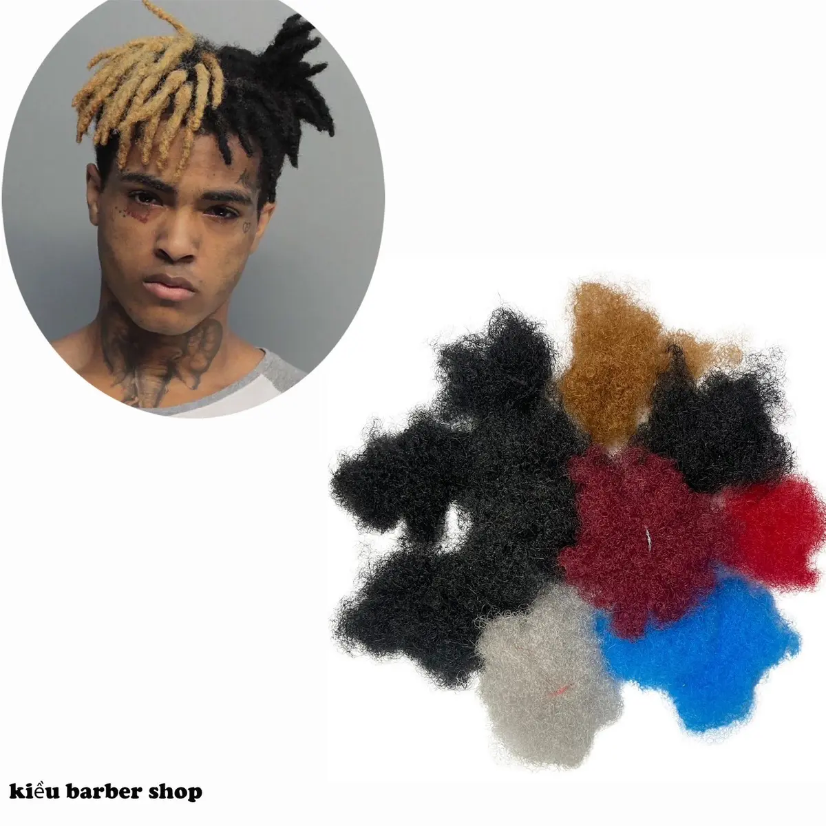 Combo 10 chùm Tóc giả xù bông dùng để làm dreadlock kiểu tóc châu phi