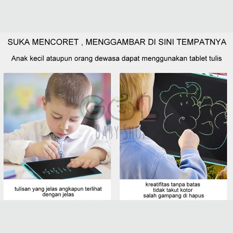LCD Writing Writting Drawing Tablet Pad Papan Belajar Tulis Gambar Coret Hapus Mainan Edukasi Anak Table Drawing Papan Tulis Menggambar LCD Hapus Writing Board Tablet Digital Layar 8.5 inch anak bayi Belajar Pen 6
