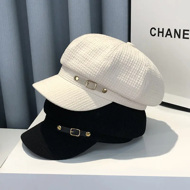 Beret, British Style, for Kids, Korean Style, Internet Celebrity, Fashion, Versatile Artist Hat, Japanese Big Boy Octagonal Hat,Octagonal Hat