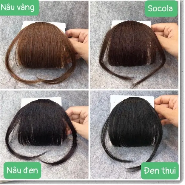Tóc mái thưa, mái dày tóc nhuộm được,uốn duỗi được, có kẹp bấm dễ xài 2