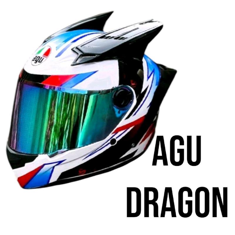 Combo Mũ bảo hiểm Full face 1 kính Agu Dragon Helmet chống nước, chống bụi và chống tia UV