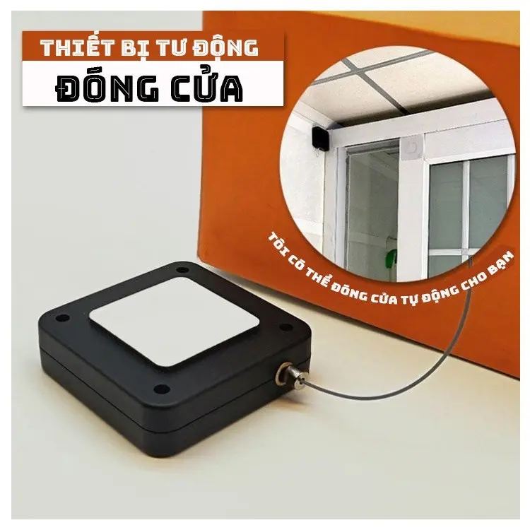 Dụng cụ đóng cửa tự động không cần Khoan Đục , Hộp rút dây giữ đồ dùng cửa hàng , gia đình