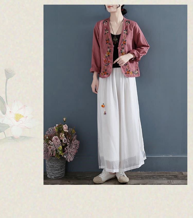 Product Introduction of Áo Sơ Mi Vải Lanh Và Cotton, Trang Phục Nữ Đầu Mùa Thu, Phong Cách Cổ Điển Nghệ Thuật, Áo Dài Tay, Áo Cardigan Thêu, Áo Khoác Thường Ngày, Xu Hướng Mùa Thu, 2023 14