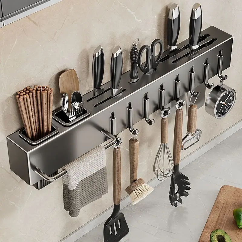 Giá Để Dao Làm Bếp, Treo Tường, Không Cần Đục Lỗ, Đa Năng, Để Đựng Đồ, Thích Hợp Cho Dao Và Đũa, Giá Để Đồ Tích Hợp, Cho Nhà Bếp 4