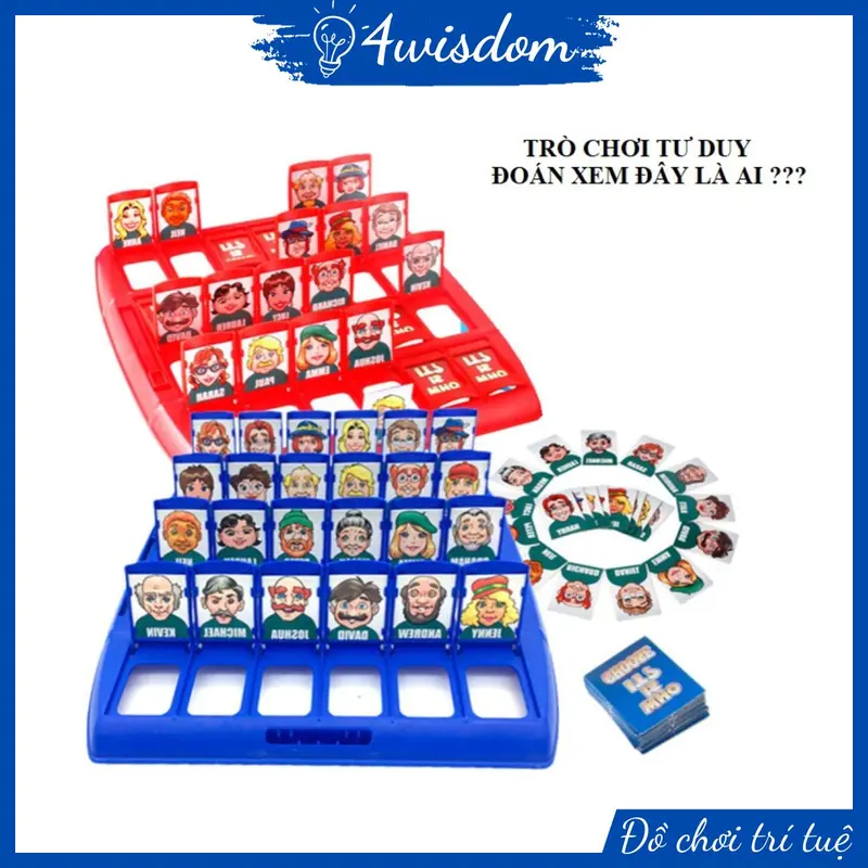 Bộ đồ chơi board game who is it [Hot trend], bảng đoán nhân vật đây là ai 4wisdom, Bộ quà tặng Giáo dục 3